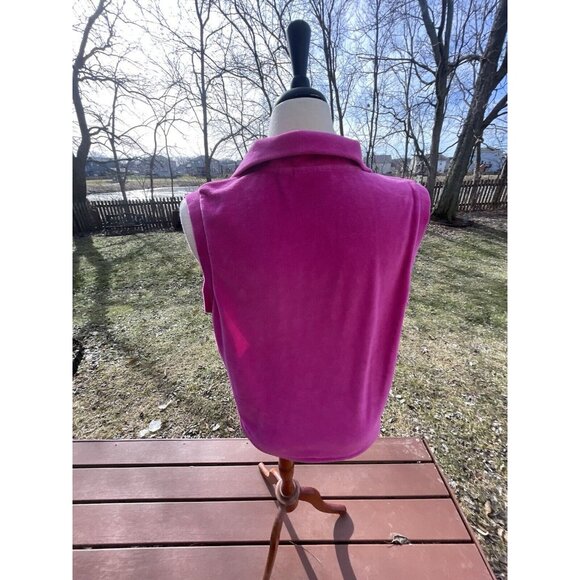 Quacker Factory Womens Pink Sleeveless Zip-Up Vest With Rhinestone Details Size - Picture 8 of 13